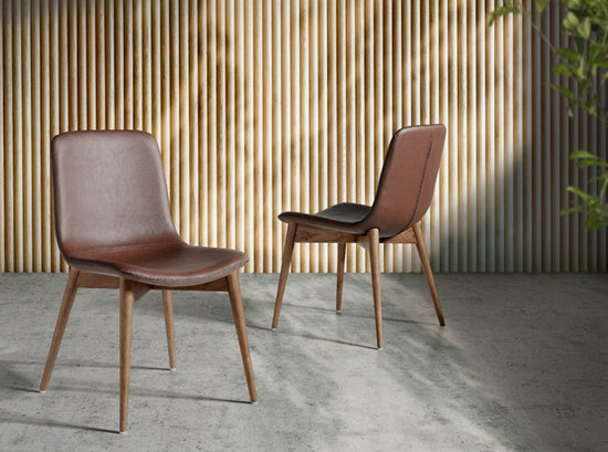 Dining Chair Upholstered in Leatherette and Leg structure